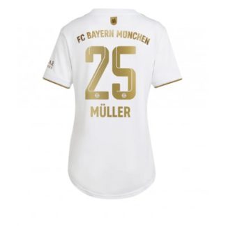 Replika Ženski nogometni dresi kompleti Bayern Munich Gostujoči 2022-23 Kratek Rokav Thomas Muller 25