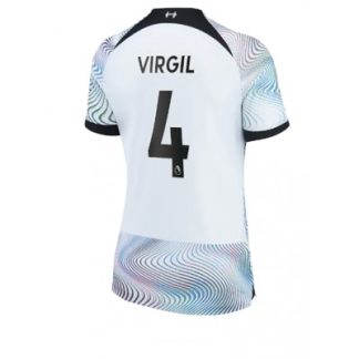 Replika Ženski nogometni dresi kompleti Liverpool Gostujoči 2022-23 Kratek Rokav Virgil van Dijk 4
