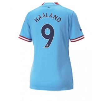 Replika Ženski nogometni dresi kompleti Manchester City Domači 2022-23 Kratek Rokav Erling Haaland 9