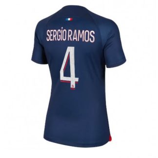 Replika Ženski nogometni dresi kompleti Paris Saint-Germain PSG Domači 23-24 Kratek Rokav Sergio Ramos 4