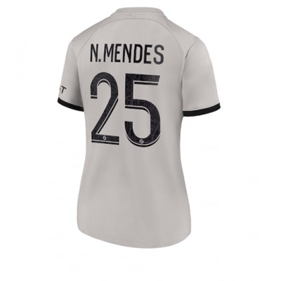 Replika Ženski nogometni dresi kompleti Paris Saint-Germain PSG Gostujoči 2022-23 Kratek Rokav Nuno Mendes 25