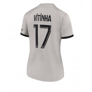 Replika Ženski nogometni dresi kompleti Paris Saint-Germain PSG Gostujoči 2022-23 Kratek Rokav Vitinha Ferreira 17