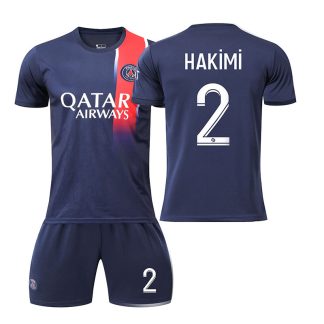 Moški Nogometni dresi kompleti Paris Saint-Germain PSG Domači dresi tisk HAKiMi 2 2023-24