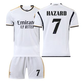 Otroški Nogometni dresi Real Madrid Domači 23-24 Kratek Rokav + Kratke hlače HAZARD 7 prodajo