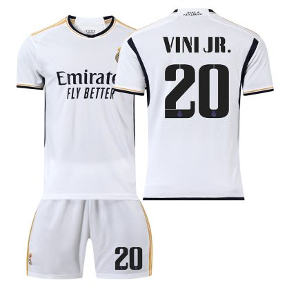 Otroški Nogometni dresi Real Madrid Domači 23-24 Kratek Rokav + Kratke hlače VINI JR. 20 prodajo