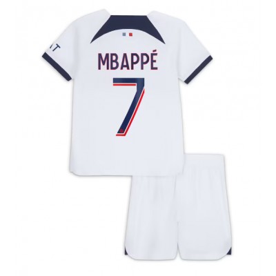 Paris Saint-Germain Otroški Nogometni dresi kompleti PSG Gostujoči 2023-24 Kylian Mbappe 7