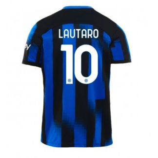 Poceni Moški Nogometni dresi Inter Milan Domači 2023-24 Kratek Rokav Lautaro Martinez 10