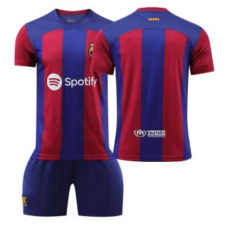 Poceni Otroški Nogometni dresi kompleti Barcelona Domači 23-24 z lastnim imenom