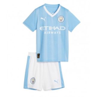 Poceni Otroški nogometni dresi kompleti Manchester City Domači 2023-24 Kratek Rokav + Kratke hlače prodajo