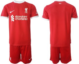 Moški Nogometni dresi Liverpool Domači 2023 2024 Kratek Rokav + Kratke hlače z lastnim imenom