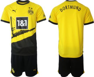 Najcenejši Moški Nogometni dresi Borussia Dortmund Domači 2023-24 Kratek Rokav + Kratke hlače