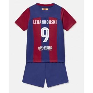 Otroški Nogometni dresi Barcelona Domači 2023-24 Kratek Rokav + Kratke hlače Robert Lewandowski 9