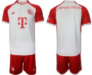 Poceni Moški Nogometni dresi Bayern Munich Domači 2023-24 Kratek Rokav + Kratke hlače