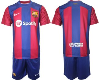 Poceni Moški Nogometni dresi FC Barcelona Domači 2023-24 Kratek Rokav + Kratke hlače