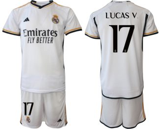 Najcenejši Moški Nogometni dresi kompleti Real Madrid Domači 2023-24 LUCAS V 17