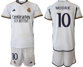 Najcenejši Moški Nogometni dresi kompleti Real Madrid Domači 2023-24 MODRIC 10