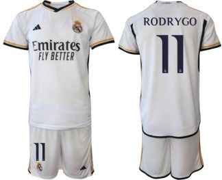 Najcenejši Moški Nogometni dresi kompleti Real Madrid Domači 2023-24 RODRYGO 11