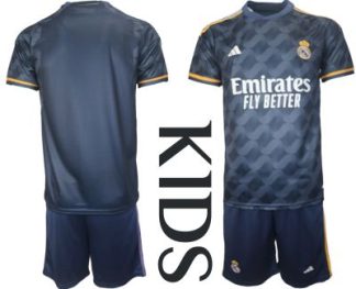 Otroški Nogometni dresi Real Madrid Gostujoči 2023-24 Kratek Rokav + Kratke hlače