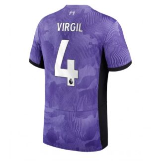 Poceni Moški Nogometni dresi Liverpool Tretji 2023 2024 Kratek Rokav tisk Virgil van Dijk 4