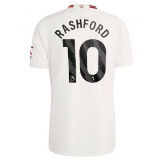 Poceni Moški Nogometni dresi Manchester United Tretji 2023-24 Kratek Rokav z imenom Marcus Rashford 10