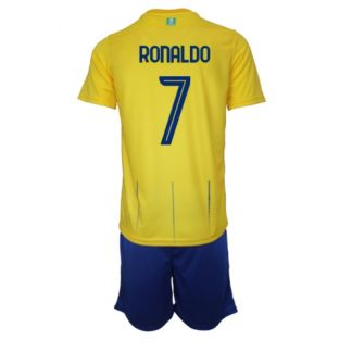 Poceni Otroški Nogometni dresi Al-Nassr Domači 2023-2024 Kratek Rokav + Kratke hlače Cristiano Ronaldo 7