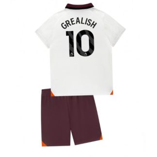 Poceni Otroški Nogometni dresi Manchester City Gostujoči 2023-24 Kratek Rokav + Kratke hlače Jack Grealish 10