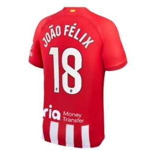 Prodajo Poceni Moški Nogometni dresi Atletico Madrid Domači 2023-24 Kratek rokav tisk Joao Felix 18