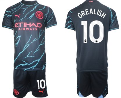 kje kupiti Moški Nogometni dresi kompleti Manchester City Tretji 2023/24 Jack Grealish 10
