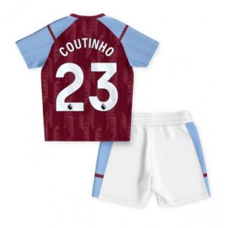kje kupiti Otroški Nogometni dresi kompleti Aston Villa Domači 2023-24 tisk Philippe Coutinho 23