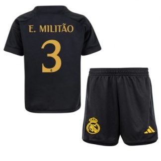 Otroški Nogometni dresi Real Madrid Tretji Kratek Rokav + Kratke hlače 2023-24 tisk Eder Militao 3
