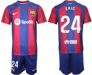 Poceni Moški Nogometni dresi komplet Barcelona Domači 2023-24 z imenom ERIC 24