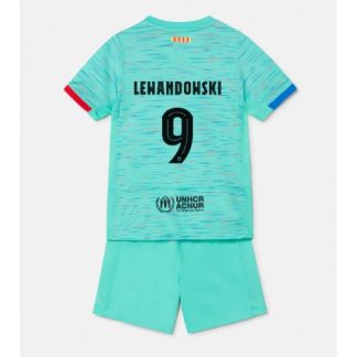 Poceni Nogometni dresi kompleti za otroke Barcelona Tretji 2023-24 Kratek Rokav + Kratke hlače Robert Lewandowski 9