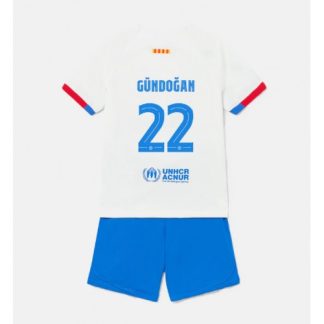 Poceni Otroški Nogometni dresi Barcelona Gostujoči 2023-24 Kratek Rokav + Kratke hlače Ilkay Gundogan 22