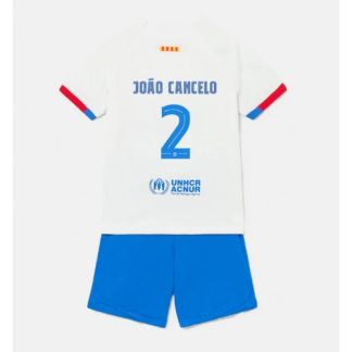 Poceni Otroški Nogometni dresi Barcelona Gostujoči 2023-24 Kratek Rokav + Kratke hlače Joao Cancelo 2
