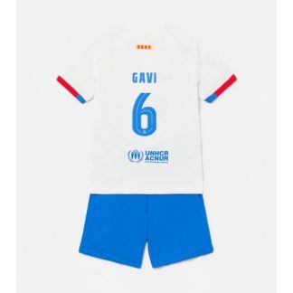 Poceni Otroški Nogometni dresi Barcelona Gostujoči 2023-24 Kratek Rokav + Kratke hlače Paez Gavi 6