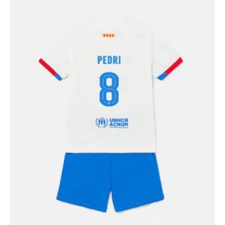 Poceni Otroški Nogometni dresi Barcelona Gostujoči 2023-24 Kratek Rokav + Kratke hlače Pedri Gonzalez 8