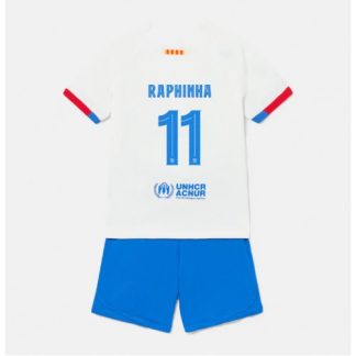 Poceni Otroški Nogometni dresi Barcelona Gostujoči 2023-24 Kratek Rokav + Kratke hlače Raphinha Belloli 11