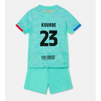 Poceni Otroški Nogometni dresi Barcelona Tretji 2023-24 Kratek Rokav + Kratke hlače Jules Kounde 23
