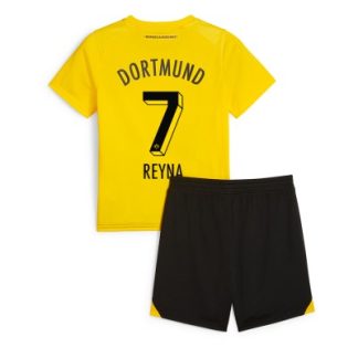 Poceni Otroški Nogometni dresi Borussia Dortmund Domači Kratek Rokav + Kratke hlače 2023-24 Giovanni Reyna 7