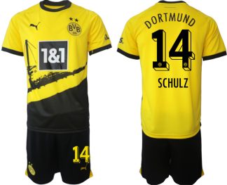Prodaja Moški Nogometni dresi kompleti Borussia Dortmund Domači 2023-24 tisk SCHULZ 14