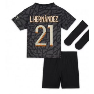 kje kupiti Otroški Nogometni dresi Paris Saint-Germain PSG Kratek Rokav + Kratke hlače Tretji 2023-24 Lucas Hernandez 21