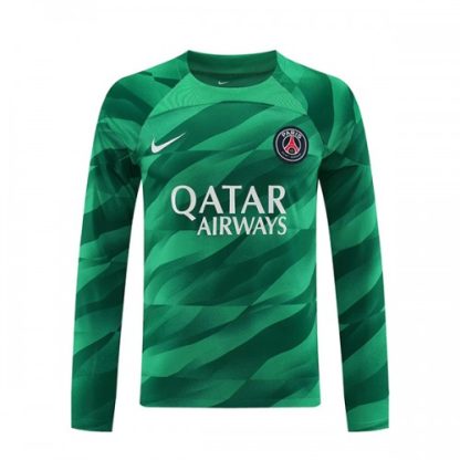 Novo Moški Nogometni dresi Paris Saint-Germain PSG Vratar Domači 2023-24 Dolgi Rokav z lastnim imenom prodajo
