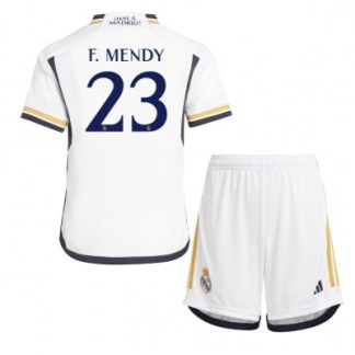 Novo Otroški Nogometni dresi Real Madrid Domači 23-24 Kratek Rokav + Kratke hlače Ferland Mendy 23