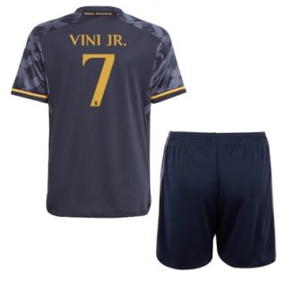 Novo Otroški Nogometni dresi Real Madrid Gostujoči 2023-24 Kratek Rokav + Kratke hlače Vinicius Junior 7