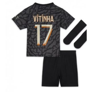 Novo Otroški Nogometni dresi Paris Saint-Germain PSG Tretji 2023-24 Kratek Rokav + Kratke hlače Vitinha Ferreira 17