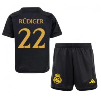 Otroški Nogometni dresi Real Madrid Tretji 2023-24 Kratek Rokav + Kratke hlače Antonio Rudiger 22