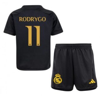 Otroški Nogometni dresi Real Madrid Tretji 2023-24 Kratek Rokav + Kratke hlače Rodrygo Goes 11