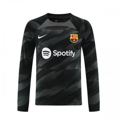 Poceni Moški Nogometni dresi Barcelona Vratar Gostujoči 2023-2024 Dolgi Rokav z lastnim imenom
