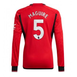 Poceni Moški Nogometni dresi Manchester United Domači 2023-24 Dolgi Rokav Harry Maguire 5