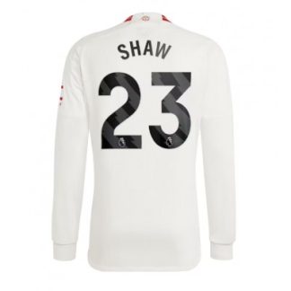 Poceni Moški Nogometni dresi Manchester United Tretji 2023-24 Dolgi Rokav Luke Shaw 23